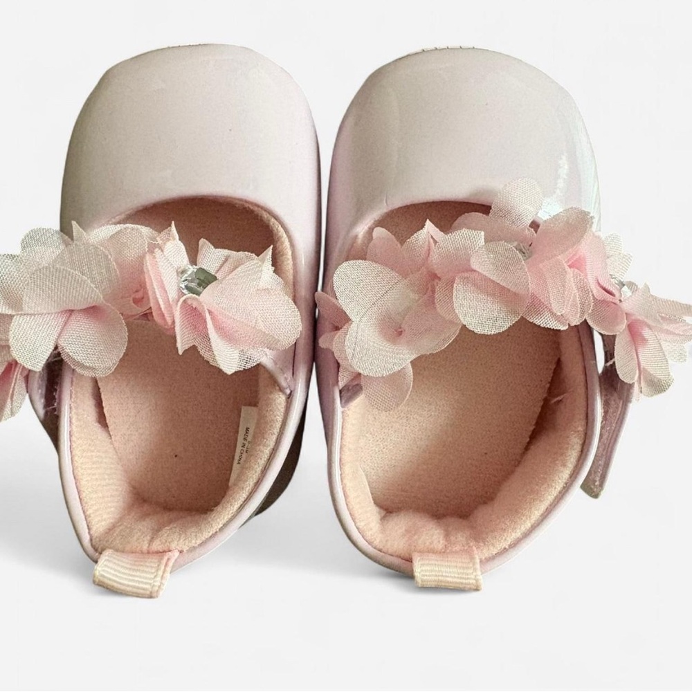 Charming Pink Baby Walker Shoes with Floral Design